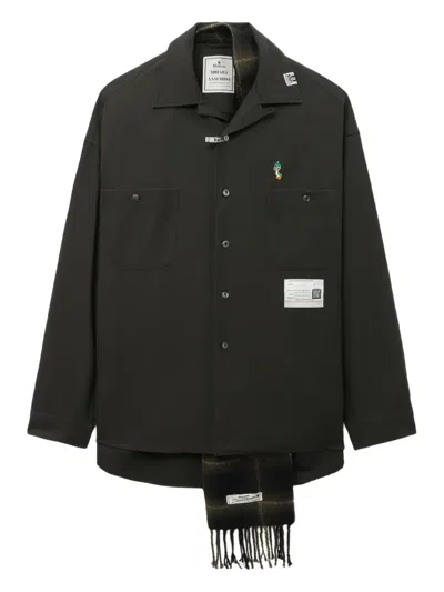 Miharayasuhiro Scarf-detail Shirt In Green