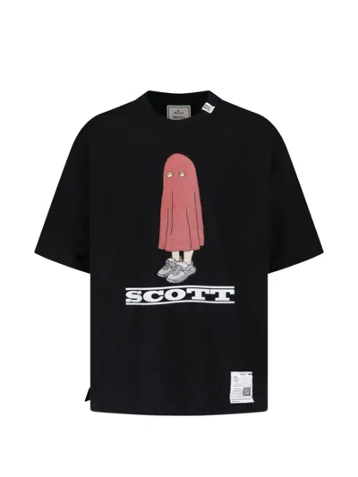 Miharayasuhiro Scott Printed Short-sleeve T-shirt In Black