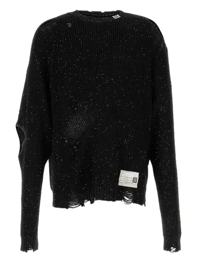 Miharayasuhiro Maison Mihara Yasuhiro Destroyed Crewneck Pullover In Black