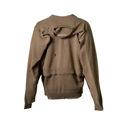 Miharayasuhiro Shawl Layered Knit Cardigan In Brown