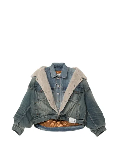 Miharayasuhiro Shifted Layered Denim Jacket In Blue