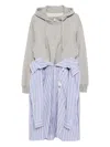 Miharayasuhiro Shirt Combined Hoodie Dress In Gray