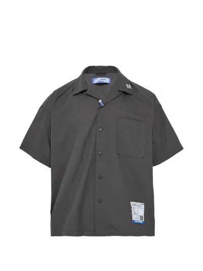 Miharayasuhiro High Density Oxford Short Sleeve Shirt In Black