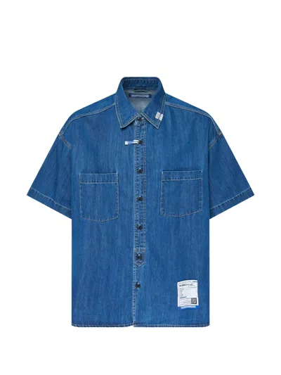Miharayasuhiro Short-sleeve Work Shirt In Blue
