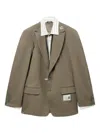 Miharayasuhiro Mix Layered Wool Gabardine Blazer Green In Green
