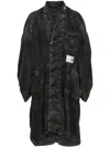 Miharayasuhiro Single-breasted Linen Coat In Black