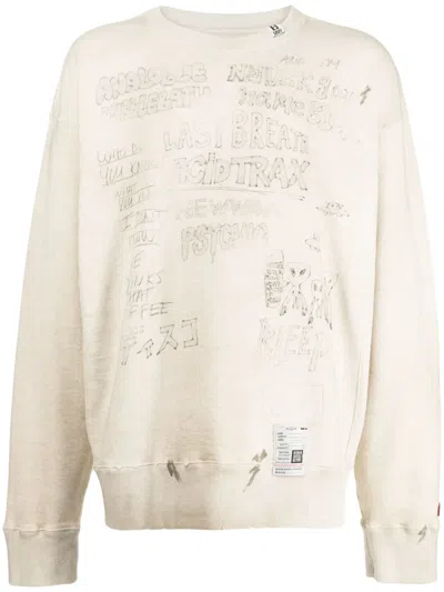 Miharayasuhiro Sketch-print Distressed Jumper In 中性色