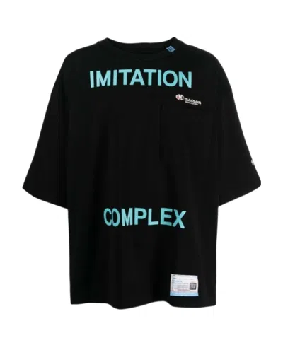 Miharayasuhiro Slogan-print Crew-neck T-shirt In Black