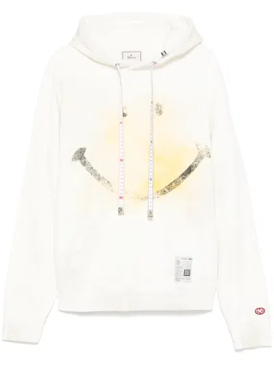 Miharayasuhiro Smiely Face-print Hoodie In White