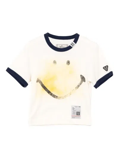 Miharayasuhiro Smiley Face-print T-shirt In White