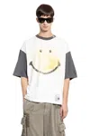 Miharayasuhiro Smiley Face Printed Ringer Tee In White