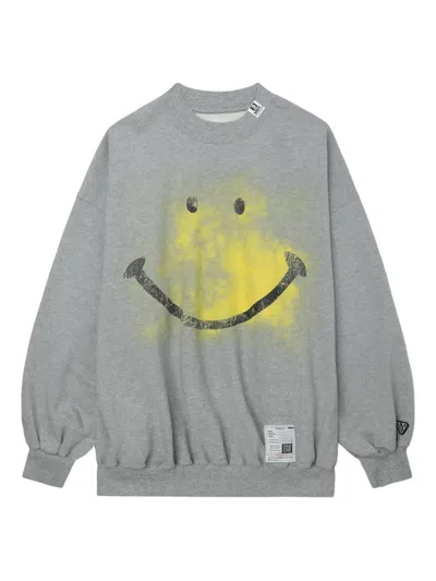 Miharayasuhiro Smiley-face Sweatshirt In Gray