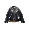 Miharayasuhiro Embroidered Contrast Sleeve Bomber Jacket In Black