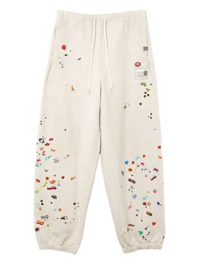 Miharayasuhiro Sticker Graphic-print Track Pants In White