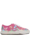 Miharayasuhiro Sticker-print Canvas Sneakers In Animal Print