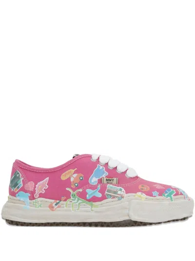 Miharayasuhiro Sticker-print Canvas Sneakers