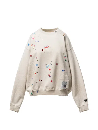 Miharayasuhiro Sticker Printed Sweatshirt In Neutral