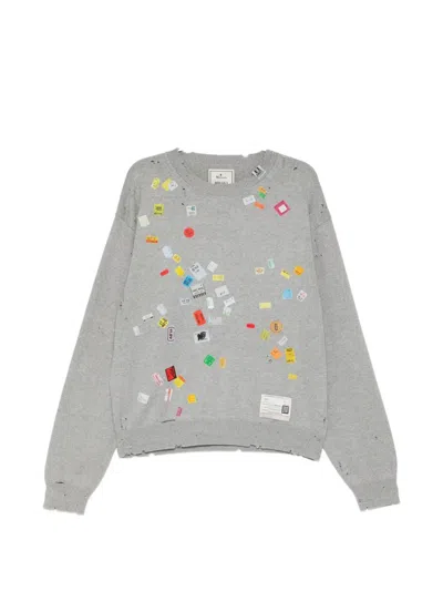 Miharayasuhiro Sticker-print Sweatshirt In Gray