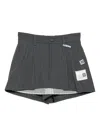 Miharayasuhiro Stripe-pattern Pleat-detail Shorts In Gray