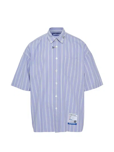 Miharayasuhiro Stripe Short Sleeve Shirt In Blue