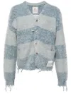 Miharayasuhiro Striped Cardigan In Blue