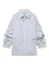 Miharayasuhiro Striped Double-cuffed Shirt In Blue