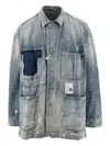 Miharayasuhiro Striped-pattern Jacket In Blue