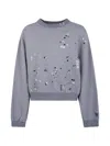 Miharayasuhiro Stud-embellished Distressed Sweatshirt In Gray