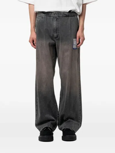 Miharayasuhiro Sun Faded Like Herringbone Wide Pants In Gray