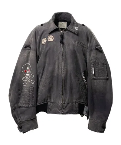 Miharayasuhiro Sun Faded Like Military Jacket In Gray