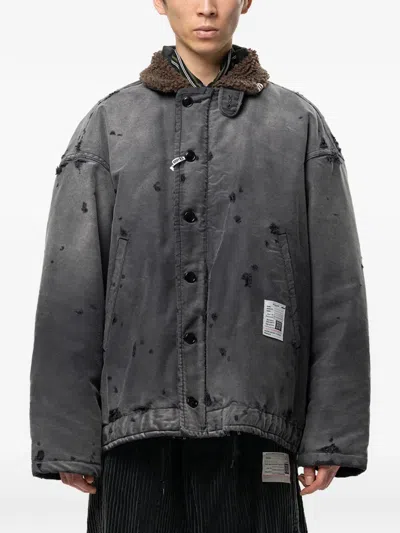 Miharayasuhiro Sun Faded Like Military Jacket In Gray