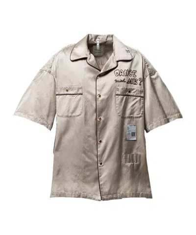 Miharayasuhiro Sun Faded Like Satin Shirt In Neutral