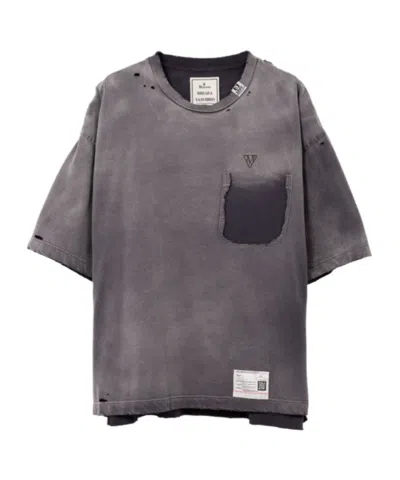 MIHARAYASUHIRO FADED-EFFECT  POCKET T-SHIRT