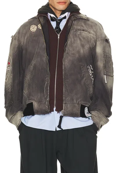 Miharayasuhiro Sun Faded Military Jacket In Brown