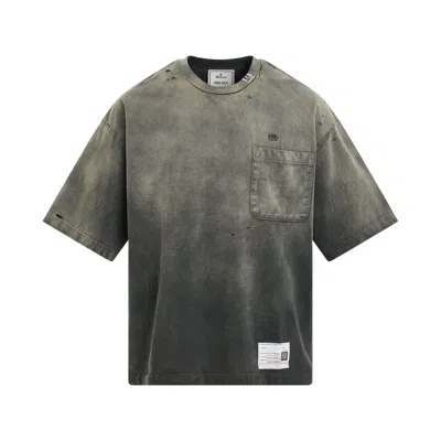 Miharayasuhiro Sun Faded Cotton Jersey T-shirt In Black