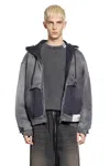 Miharayasuhiro Hooded Sweatshirt With Distressed Finish And Front Pockets In Gray