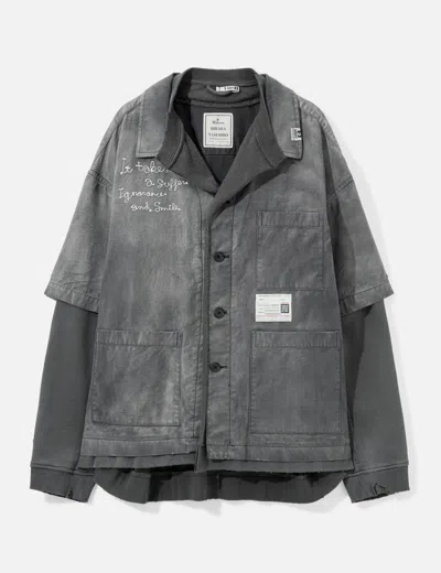 Miharayasuhiro Sweat Layered Work Shirt In Multi