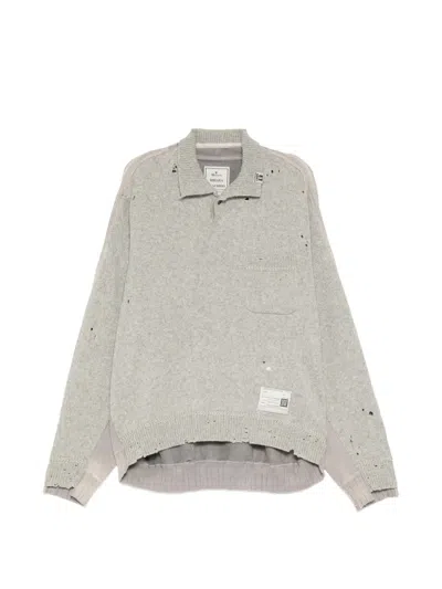 Miharayasuhiro Sweatshirt Combined Sweater In Gray