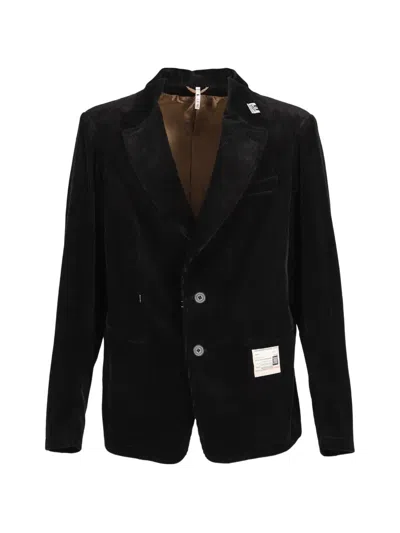 Miharayasuhiro Switch Front Corduroy Tailored Jacket In Black
