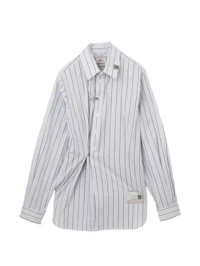 Miharayasuhiro Switch-front Striped Shirt In White