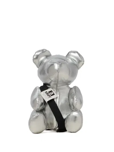 Miharayasuhiro Teddy Bear Messenger Bag In Silver