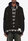 Miharayasuhiro Maison Mihara Yasuhiro Three Layer Hooded Shirt In Black