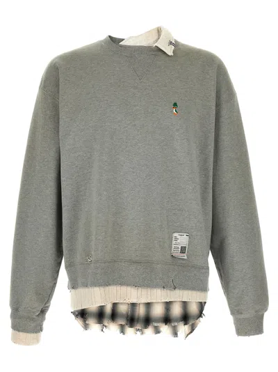 Miharayasuhiro Maison Mihara Yasuhiro Triple Layered Sweatshirt In Gray