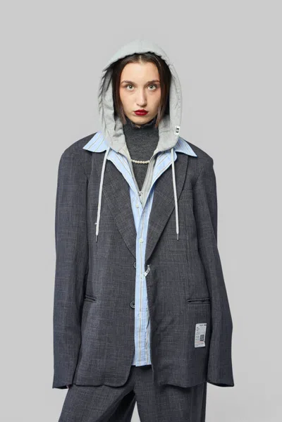 Miharayasuhiro Three Layered Houndstooth Jacket In Black