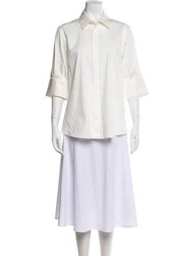 Pre-owned Miharayasuhiro Three-quarter Sleeve Button-up Top In Gray
