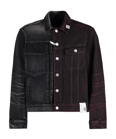 Miharayasuhiro Tie-dye Patchwork Denim Jacket In Black