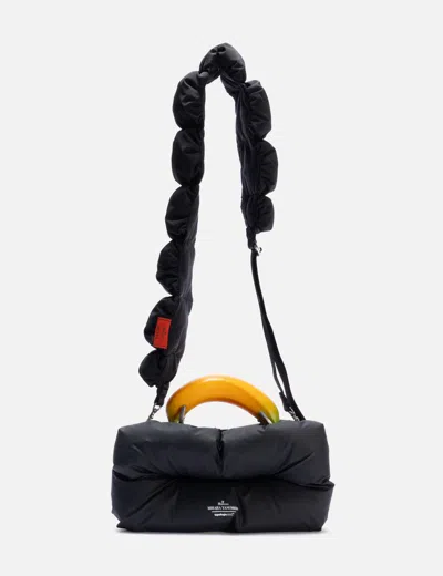 Miharayasuhiro Topologie Banana Handle Nylon Bag With Strap In Black/黑色/블랙/ブラック
