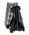 Miharayasuhiro Transform Coated Jacket Skirt In Black