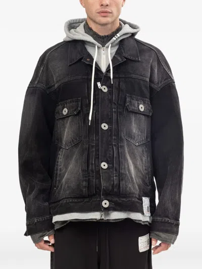 Miharayasuhiro Triple Layered Denim Jacket In Black
