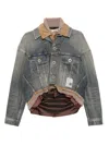 Miharayasuhiro Triple-layered Distressed Jacket In Blue